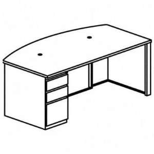 TIFC1971SSTDES   Bowfront Desk,Box/Box/File Pedestal 