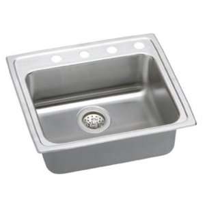   25 Single Basin Top Mount Kitchen Sink 4 Faucet