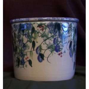  Annies Garden Pottery   Medium Kitchen Pot with Wisteria 