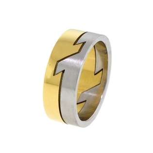   Bolt Gold Anodized Stainless Steel Puzzle Ring   Size 9 