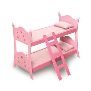   Blossoms And Butterflies Doll Bunk Beds With Ladder   Pink/Purple