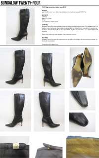GUCCI high heeled black leather boots 8 1/2  