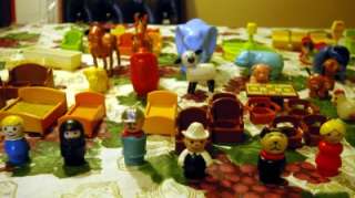 Vintage Fisher Price Little People HUGE Lot of 75 Pieces Many HTF 