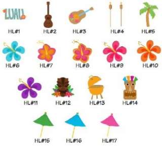 Personalized Hawaiian Luau Hershey Kiss Stickers Favors Labels Kisses 