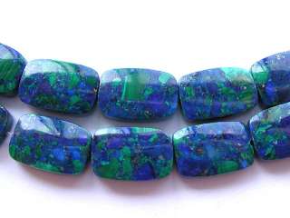 AA Genuine Azurite Malachite Rectangle TV Bead 17 Beads  