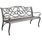   Aluminum Scroll Bench   Aged Bronze   34H x 59W x 17D   C631 71