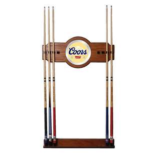 Quality Coors Banquet Original 2 piece Wood and Mirror Wall Cue Rack 