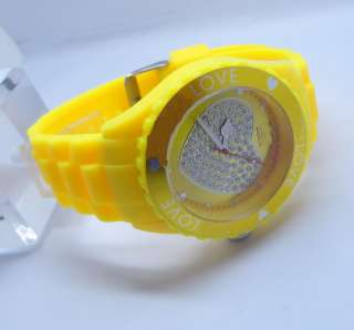 13 colors Silicone Wrist Watch Love Heart Wheel jewelry Unisex Jelly 