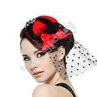 Feather Lace Bow Hair Clip Net Red Mini Top Hat Lolita 