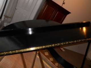   GRAND PIANO BLACK REPAINTED NEW STRINGS FELT HAMMERS & KEYS  