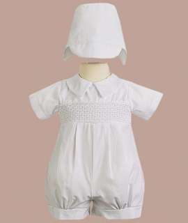 Baby Boys White Cotton Christening Baptism Blessing Suit Outfit USA 
