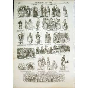  Panorama Wedding Fashion Fashions Old Print 1855