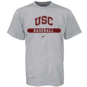  Nike USC Trojans Ash Baseball T shirt