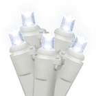   Conical Battery Powered LED Light Set; Pure White Bulbs; White Wire