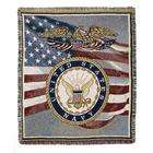   United States of America Navy Tapestry Afghan Throw Blanket 50 x 60