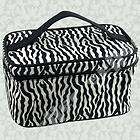 Black White Zebra Zipper Makeup Cosmetic Hand Case Bag