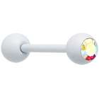 Body Candy White Aurora Gem Barbell Tongue Ring