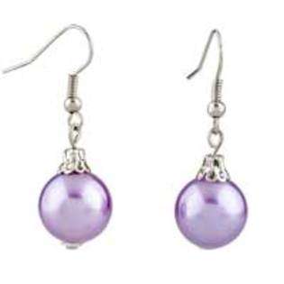 pugster resin purple ball earrings for women