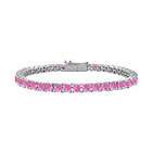   Pink Sapphire Tennis Bracelet  925 Sterling Silver   5.00 CT TGW