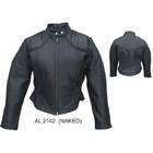 Allstate Leather, Inc. Womens Braided Trim Cowhide Biker Jacket 