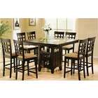 Coaster 7 pc espresso brown finish wood counter height dining table 
