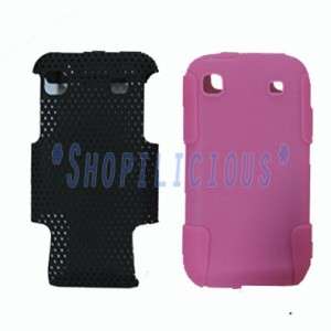   GALAXY S 4G/VIBRANT T959 BLK PINK HYBRID HARD+SOFT SILICONE CASE COVER