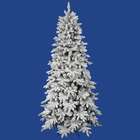 VCO 9.5 Flocked Slim Olympia Fir Artificial Christmas Tree   Unlit