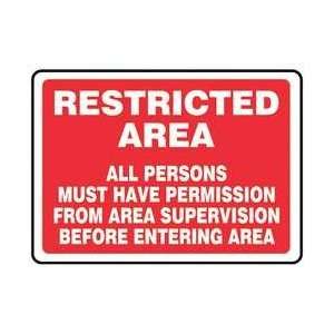  Sign,10x14 In,restricted Area All Person   ACCUFORM 