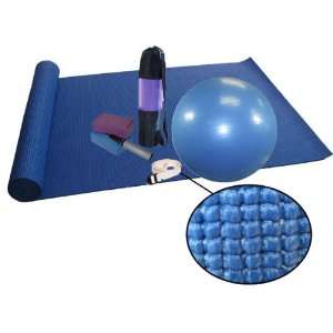  GOGO™ Navyblue Yoga Fitness Kit (Mat, Block, Strap, Mat 
