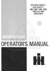 INTERNATIONAL CUB CADET 800 1000 1200 Owner Manual  