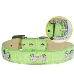  Designer Dog Collar   Faux Crocodile Bone Collar with 