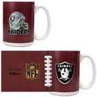   Oakland Raiders 2pc GameBall Coffee Mug Set   Primary & Helmet Logo
