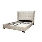InSassy Favela Beige Linen Upholstered Platform Bed (Queen Size)