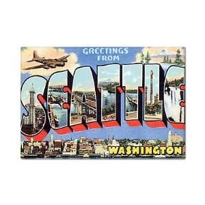  Greetings from Seattle Washington Fridge Magnet 