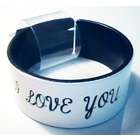 Cubozoa Black and white I Love You bangle bracelet