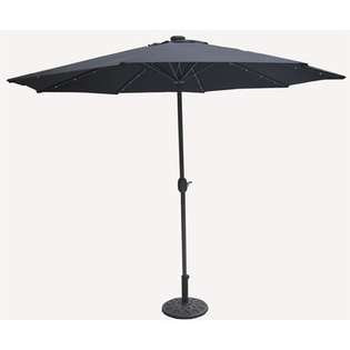Atlantic Outdoor 9 Solar LED Market Umbrella   Color Black at  