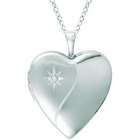  Sterling Silver Heart shaped Diamond Locket