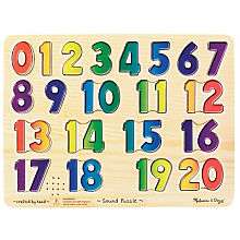 Melissa & Doug Learn Your Numbers Wooden Sound Puzzle   Melissa 