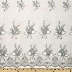   Organza Floral Light Grey Fabric By The Yard Arts, Crafts & Sewing
