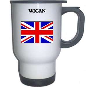  UK/England   WIGAN White Stainless Steel Mug Everything 