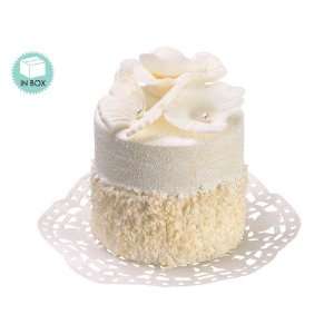  3 Small Round Wedding Cake w/Flowers Cream (Pack of 12 