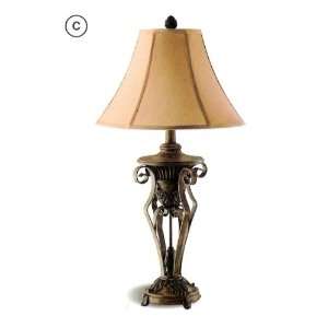 All new item Crackled finish with leaf accents table lamp with fabric 