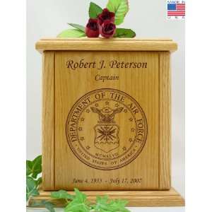  Air Force Engraved Wood Cremation Urn