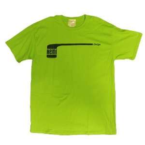  Dodge Hemi Hockey Stick Lime Green Mens Cotton Tee Shirt L 