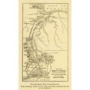  1906 Print Map Isthmus of Tehuantepec Railroad Route 