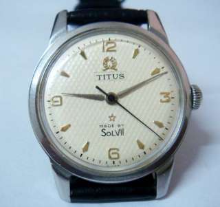 Vintage swiss made TITUS 17J mens watch 50s  