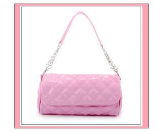 PINK QUILTED MINI HANDBAG W/ CHAIN STRAP  