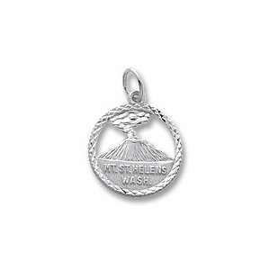  Mt. St Helens Charm in White Gold Jewelry