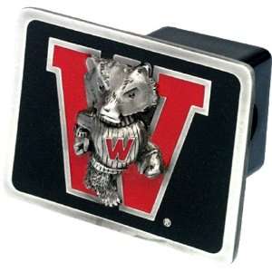  Wisconsin Badgers NCAA Pewter Trailer Hitch Cover by Half Time 
