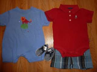   BOY 0 3 3 6 MONTHS SPRING SUMMER OUTFIT CLOTHES LOT infant #305  